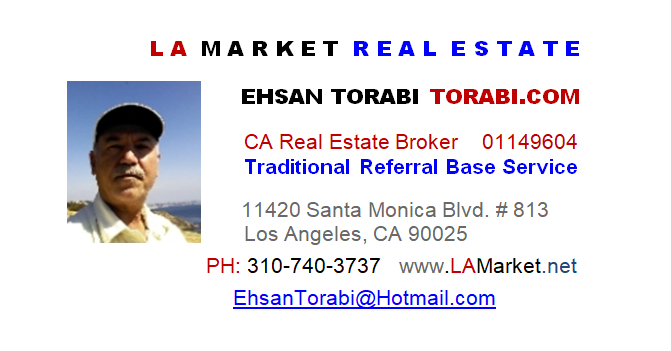 Ehsan Torabi Business Card Los Angeles Real Estate Broker and The Real Estate Analyst for Los Angeles Homes #losangeles